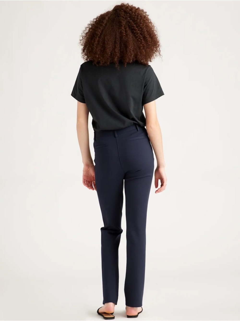 Quince Navy Ultra-Stretch Straight-Leg Ponte Pants - Picture 4 of 15